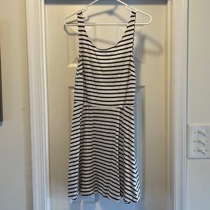 Black and White stripped open back dress